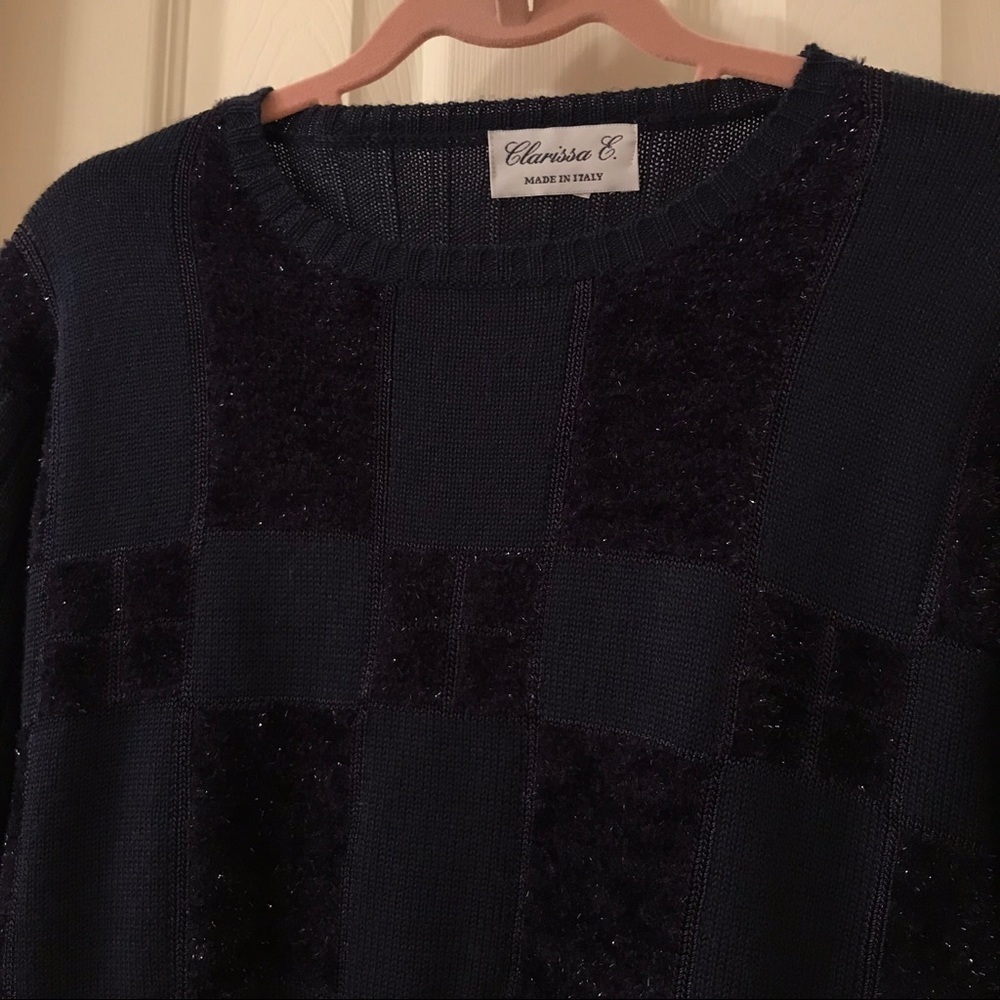 Beautiful luxe Italian navy sparkle sweater - Picture 7 of 10